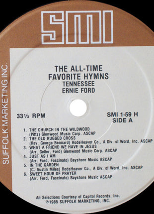 Tennessee Ernie Ford : The All-Time Favorite Hymns (LP, Comp)