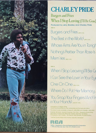 Charley Pride : Burgers And Fries / When I Stop Leaving (I'll Be Gone) (LP, Album)