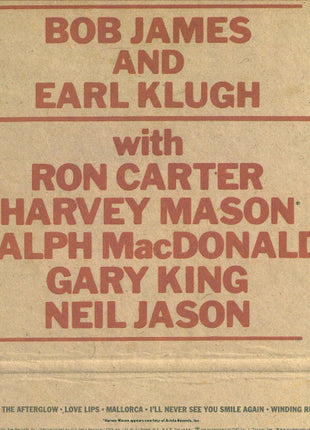 Bob James & Earl Klugh : One On One (LP, Album, Gat)