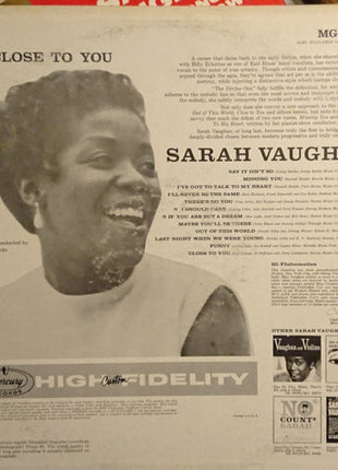 Sarah Vaughan : Close To You (LP, Album, Mono)