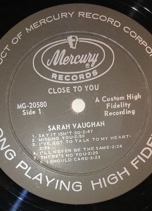 Sarah Vaughan : Close To You (LP, Album, Mono)