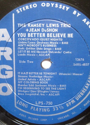 The Ramsey Lewis Trio + Jean DuShon : You Better Believe Me (LP, Album)