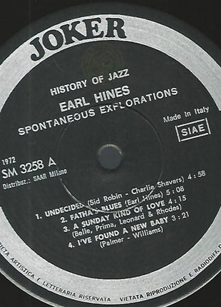 Earl Hines : Spontaneous Explorations (LP, Album)