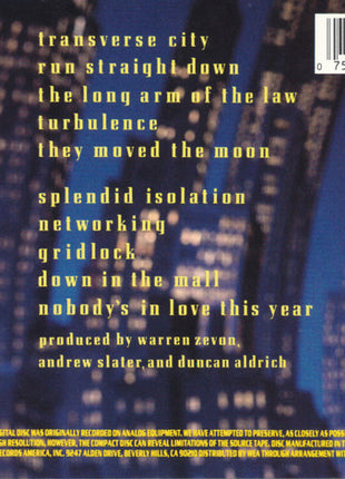 Warren Zevon : Transverse City (CD, Album)