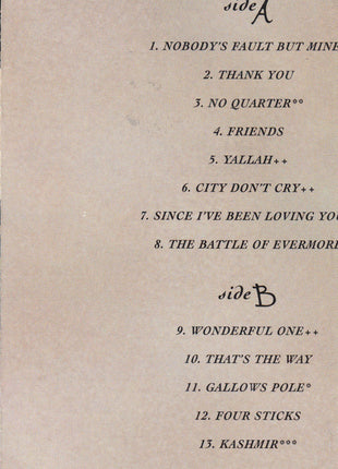 Jimmy Page, Robert Plant : No Quarter: Jimmy Page & Robert Plant Unledded (Cass, Album, SR,)
