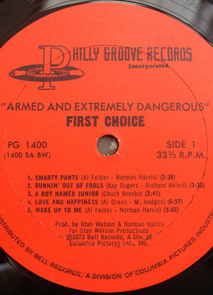First Choice : Armed And Extremely Dangerous (LP, Album, BW )