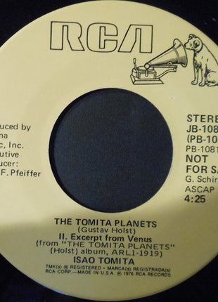 Tomita : The Tomita Planets: I. Excerpt From Mars / II. Excerpt From Venus (7", Single, Promo)