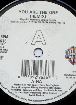 a-ha : You Are The One (Remix) (7", Single, Dam)