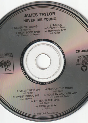 James Taylor (2) : Never Die Young (CD, Album, RP)