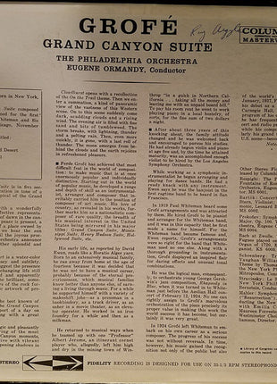 Ferde Grofé, Eugene Ormandy / The Philadelphia Orchestra : Grand Canyon Suite (LP, Album)