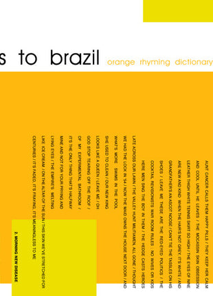 the album cover for Jets To Brazil - Orange Rhyming Dictionary [2LP]