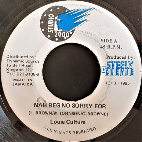 Louie Culture : Nah Beg No Sorry For (7")