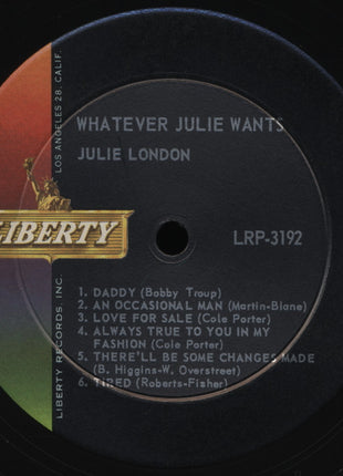 Julie London : Whatever Julie Wants (LP, Album, Mono, Ind)