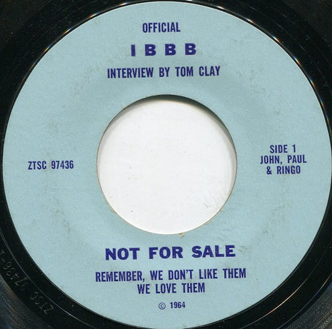 Tom Clay And The Beatles : Remember, We Don't Like Them We Love Them (7", Promo, Styrene)