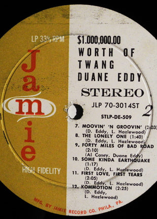 Duane Eddy And The Rebels : $1,000,000.00 Worth Of Twang (LP, Album)