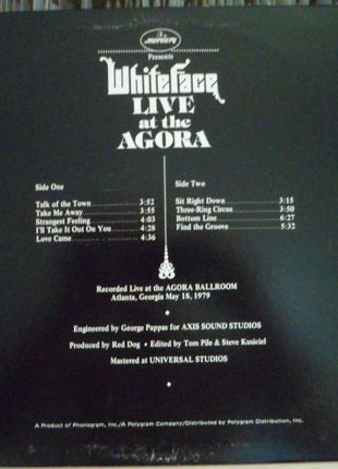 Whiteface : Live At The Agora (LP, Promo)