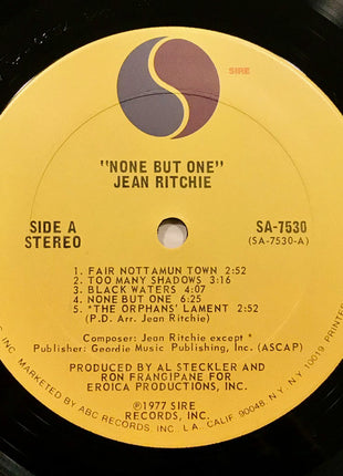 Jean Ritchie : None But One (LP, Album)