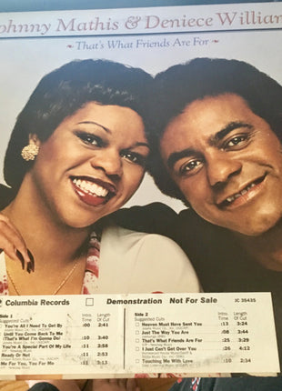 Johnny Mathis & Deniece Williams : That's What Friends Are For (LP, Album, Promo)