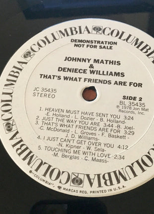 Johnny Mathis & Deniece Williams : That's What Friends Are For (LP, Album, Promo)