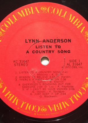 Lynn Anderson : Listen To A Country Song (LP, Album)