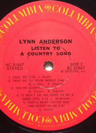 Lynn Anderson : Listen To A Country Song (LP, Album)