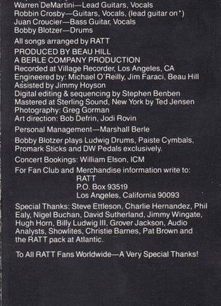 Ratt : Dancing Undercover (Cass, Album)