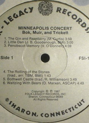 Gordon Bok, Ann Mayo Muir, Ed Trickett : Minneapolis Concert (LP, Album)