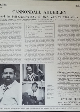 Cannonball Adderley : Cannonball Adderley And The Poll-Winners Featuring Ray Brown And Wes Montgomery (LP, Album, Mono)