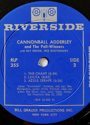Cannonball Adderley : Cannonball Adderley And The Poll-Winners Featuring Ray Brown And Wes Montgomery (LP, Album, Mono)