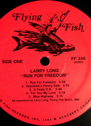 Larry Long : Run For Freedom (LP, Album)