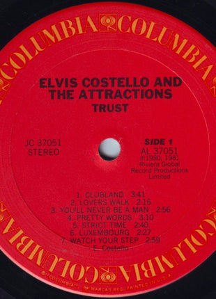 Elvis Costello & The Attractions : Trust (LP, Album, San)