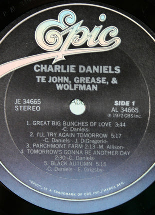 Charlie Daniels : Te John, Grease, & Wolfman (LP, Album, RE)