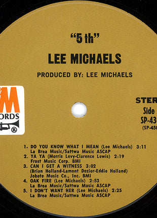 Lee Michaels : 5th (LP, Album, Pit)