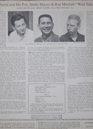 André Previn & His Pals : West Side Story (LP, Album, Mono)