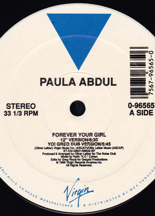 Paula Abdul : Forever Your Girl (12", Single)