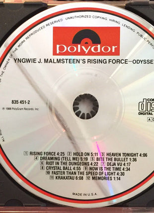 Yngwie J. Malmsteen's Rising Force : Odyssey (CD, Album, PDO)