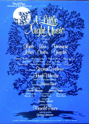 Stephen Sondheim, Glynis Johns, Len Cariou, Hermione Gingold : A Little Night Music (Original Broadway Cast Album) (LP, Album, Ter)