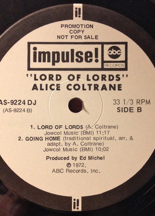 Alice Coltrane : Lord Of Lords (LP, Album, Promo)