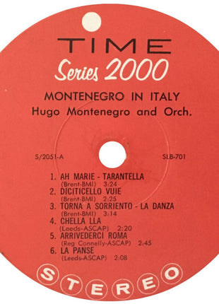 Hugo Montenegro : Montenegro In Italy (LP)