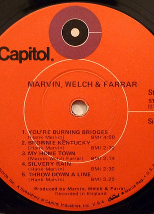 Marvin, Welch & Farrar : Marvin, Welch & Farrar (LP, Album, Red)