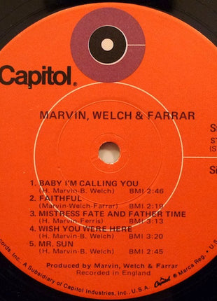 Marvin, Welch & Farrar : Marvin, Welch & Farrar (LP, Album, Red)