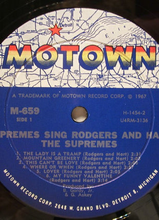 The Supremes : The Supremes Sing Rodgers & Hart (LP, Album, Mono)