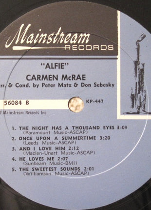 Carmen McRae : Alfie (LP, Album, Mono)