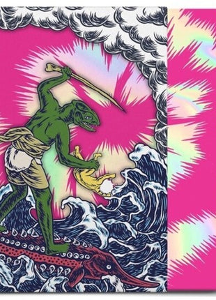 the album cover for King Gizzard & The Lizard Wizard - Teenage Gizzard [Magenta & Yellow w/Yellow Splatter LP]