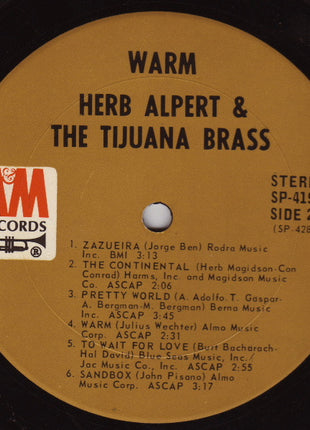 Herb Alpert & The Tijuana Brass : Warm (LP, Album, Pit)
