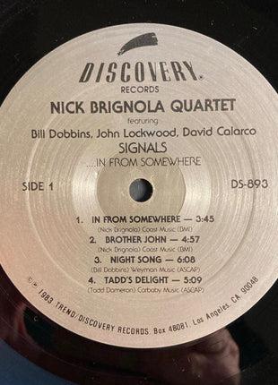 Nick Brignola Quartet : Signals...In From Somewhere (LP, Album)
