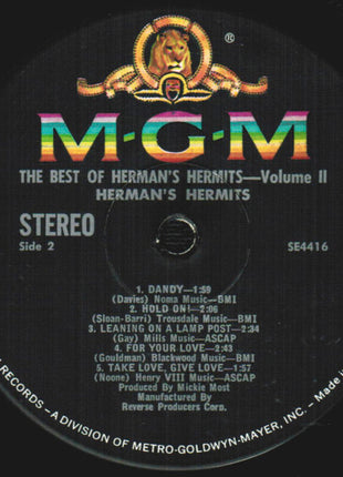 Herman's Hermits : Volume 2: The Best Of Herman's Hermits (LP, Comp, Sma)