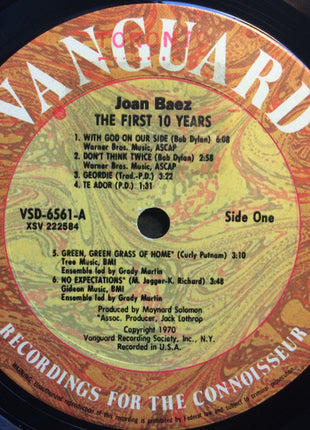 Joan Baez : The First 10 Years (2xLP, Comp, RE, Pai)