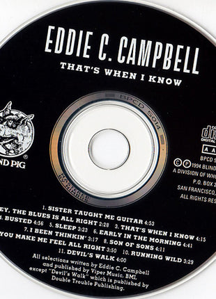 Eddie C. Campbell : That's When I Know (CD, Album)