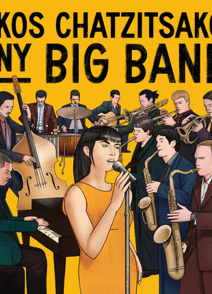 the album cover for Nikos Chatzitsakos - Tiny Big Band